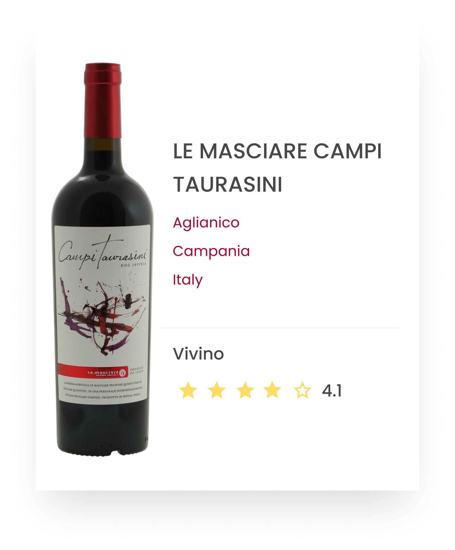 The_Dare_Devil_LE_MASCIARE_CAMPI_TAURASINI_AGLIANICO_Campania_Italy