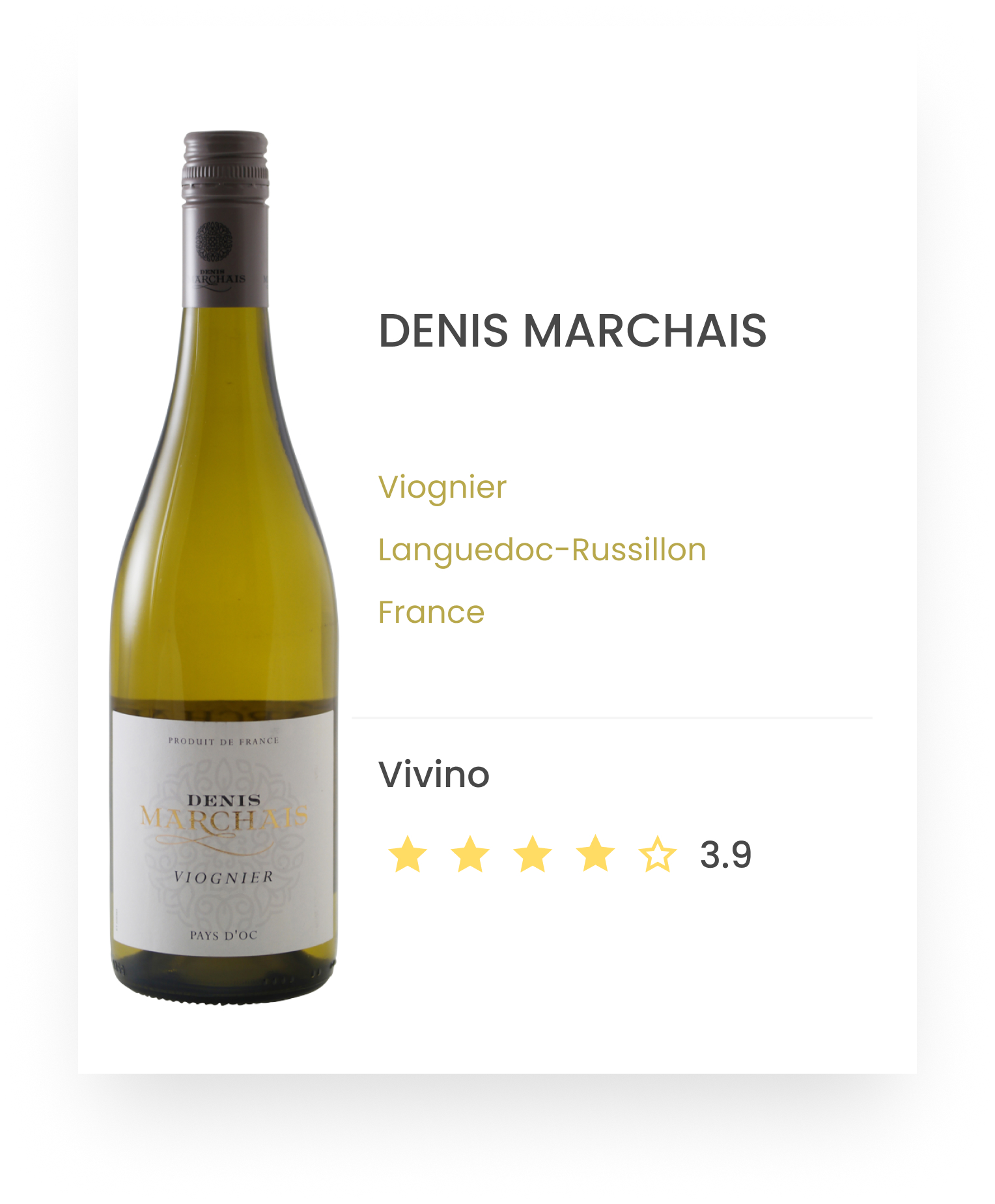 The_Guru_DENIS_MARCHAIS_VIOGNIER_Languedoc-Roussillon_IGP_Pays_d'Oc_France