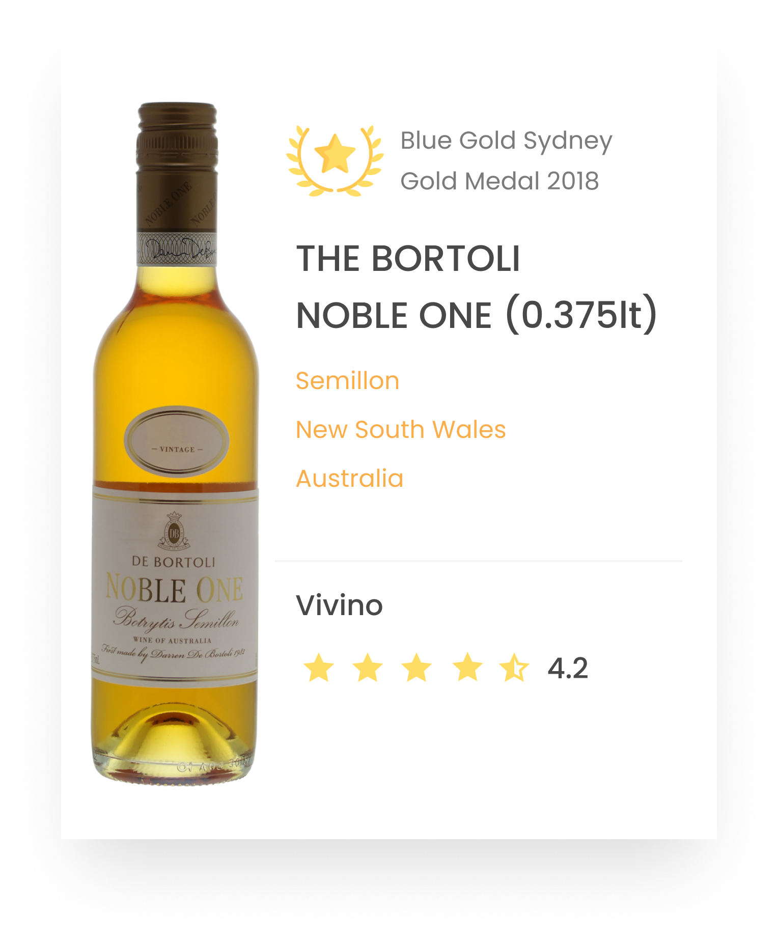 The_Naughty_One_THE BORTOLI_NOBLE_ONE_(0.375 liters)_Semillion_New_South-Wales_Australia